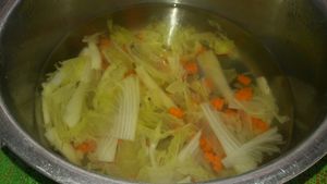 Clear sugar cane soup  at Give Green Farm House Restaurant in Muang