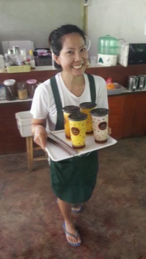 Fruit shake at Give Green Farm House Restaurant in Muang