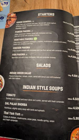 Starters at Masala Darbar in Bratislava