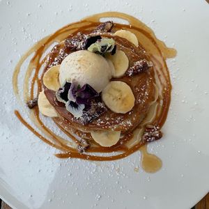 Gluten-free vegan pancakes that simply tasted like the best pancakes I’ve ever had! at Plant Miami in Miami