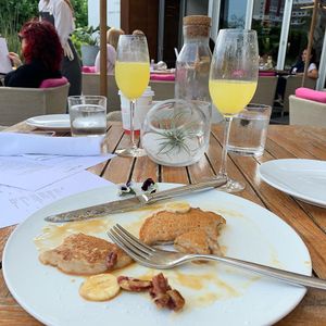 Free mimosas with your brunch, served until mid afternoon. What more could a vegan ask for?  at Plant Miami in Miami