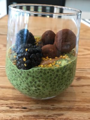 Matcha chia pudding at Kerr Street Cafe in Oakville