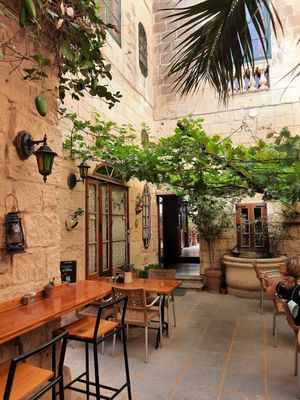 Inside yard at Coogi's Restaurant in Mdina