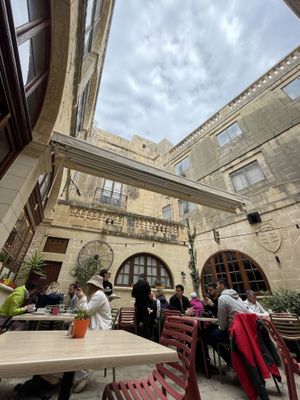 The terrace  at Coogi's Restaurant in Mdina