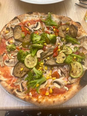 Ortolana pizza, very good! at Coogi's Restaurant in Mdina