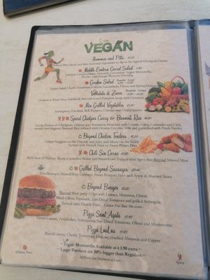 Vegan mains at Coogi's Restaurant in Mdina