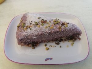 Strawberry and coconut cake at Coogi's Restaurant in Mdina