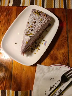 Raw cake with coconut at Coogi's Restaurant in Mdina