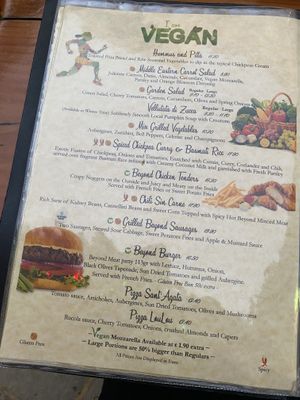 Vegan menu (1)  at Coogi's Restaurant in Mdina