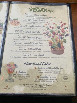 Vegan Menu (2)  at Coogi's Restaurant in Mdina