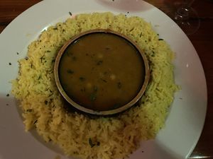 The Spiced Chickpea Curry was ok, usually the food is better.  at Coogi's Restaurant in Mdina