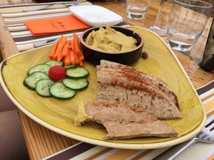 Humus is fantastic...  at Coogi's Restaurant in Mdina