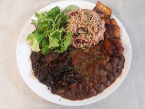Vegan Oxtail and Stew Peas, with Rice & Peas at Vegan Flavours in South East London