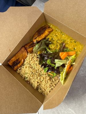 Dahl and quinoa   at Vegan Flavours in South East London