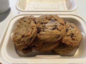 Half dozen chocolate chip cookies at Cuppa in Ogden