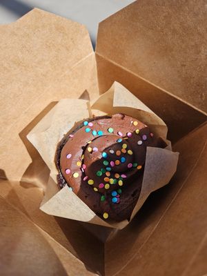 Chocolate cupcake at Cuppa in Ogden
