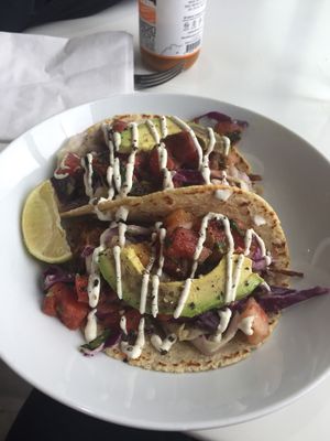 Jackfruit street tacos- yummy! at Cuppa in Ogden