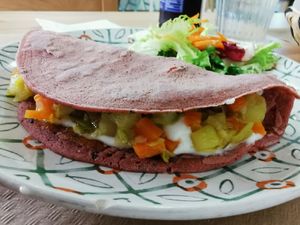 Beetroot crepe at Verdetariano in Sevilla