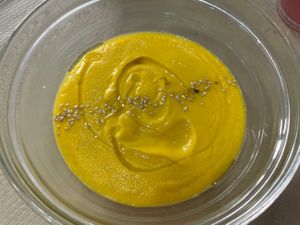 Cauliflower and carrot soup  at Verdetariano in Sevilla