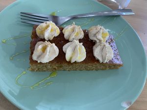 Bizcocho de calabaza  at Verdetariano in Sevilla