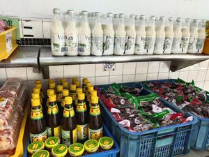 Drinks and seasonings at Sin Meng Kee Products in Ipoh