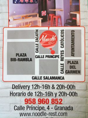 Map at NoodleRest in Granada