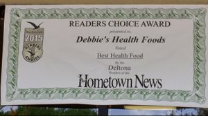 Award at Debbies Health Foods in Orange City