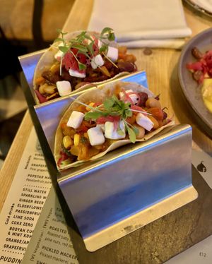 Veganised bean tacos  at The Fig in Rye