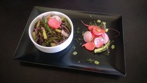 lentil salad with asparagus at Berlinka Cafe in Bratislava