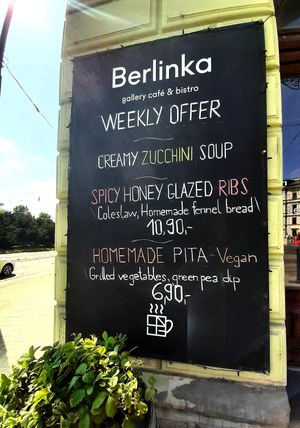 Weekly special at Berlinka Cafe in Bratislava