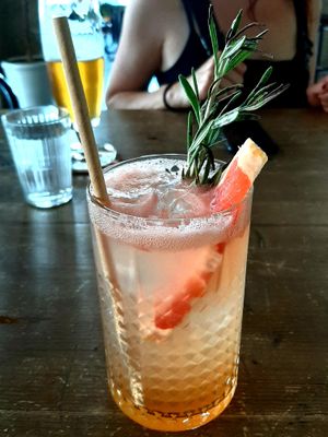 Home-made grapefruit lemonade at Berlinka Cafe in Bratislava