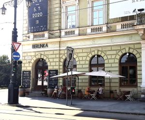 Outside look at Berlinka Cafe in Bratislava