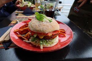 Pomodoro cheeseburger at Dr.Plant in Leeuwarden