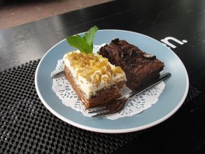 Carrot cake + Oreo brownie at Dr.Plant in Leeuwarden