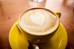 coconut milk capuccino at Vegan Food & Sweet Bar in Brno