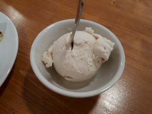 Peanut ice cream at Vegan Food & Sweet Bar in Brno