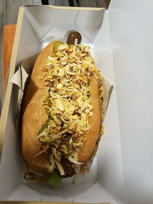 Czech Hot dog at Vegan Food & Sweet Bar in Brno