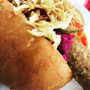 Chez hotdog  at Vegan Food & Sweet Bar in Brno