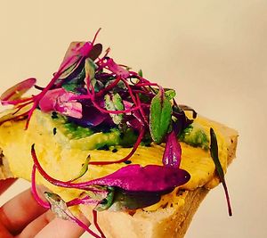 Vegan toast at Project Juice in Palo Alto