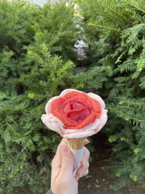 Plum, strawberry elderflower, peach  at Gelarto Rosa - Szent István in Budapest