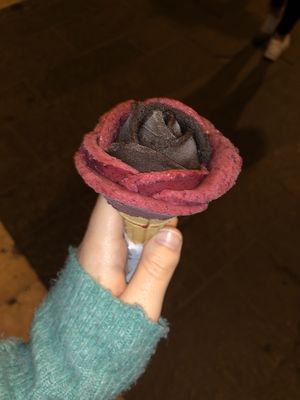 Chocolate banana and mixed berries   at Gelarto Rosa - Szent István in Budapest