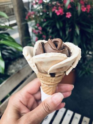 Hazelnut and chocolate gelato  at Gelarto Rosa - Szent István in Budapest