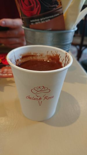 Rich and creamy hot chocolate at Gelarto Rosa - Szent István in Budapest