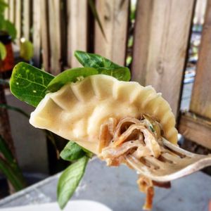 Polish dumpling [vegan] at OKO - Cultural Melting Point in Amsterdam