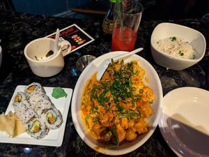Panang curry and sweet potato roll at Yosake in Wilmington