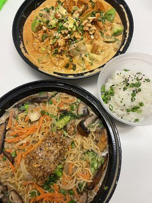New vegan mushroom Ramen and tofu massaman curry  at Yosake in Wilmington