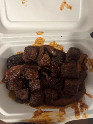 Barbecue tofu & mushrooms   at Radha's Kitchen in Alachua