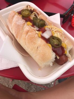 Vegan New York Hot Dog! at Dolly Bus - Simply Vegan Cuisine in Melbourne