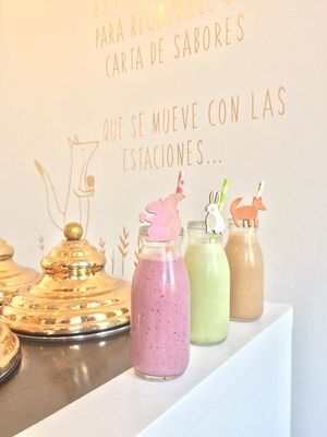 Vegan Milkshakes made with coconut, almond or cashew milks?we have matcha, mocha coffee, coconut, chocolate, lúcuma and strawberry! without any dairy! at Botica Natural  in Lima