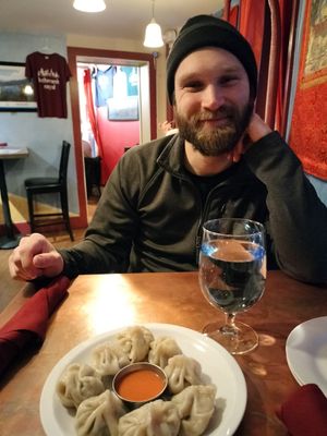 My vegan date + momo at Durbar Square Restaurant in Portsmouth